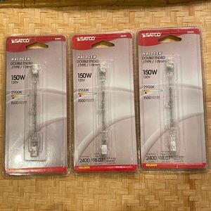 (3) SATCO Halogen Double Ended bulbs J Type - NEW